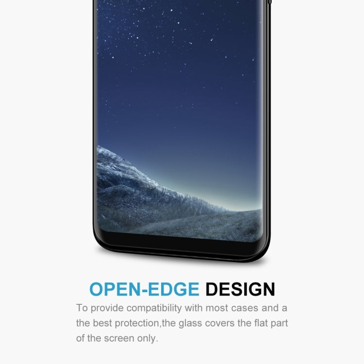 25 PCS For Galaxy S8 Plus / G955 0.26mm 9H Surface Hardness 3D Explosion-proof Non-full Screen Curved Fully Adhesive Case Friendly Tempered Glass Film (Black)
