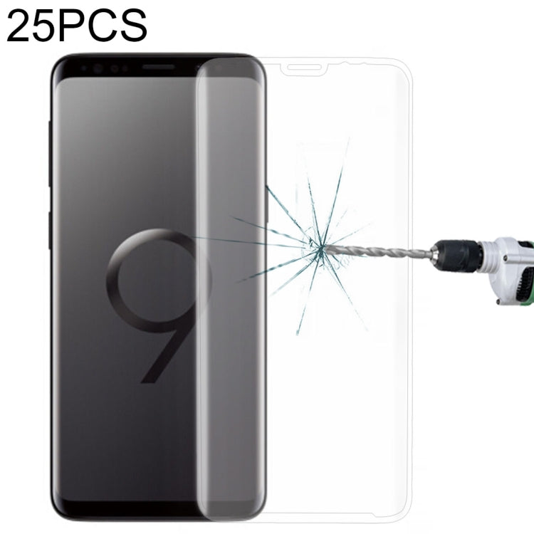 25 PCS For Galaxy S9 Plus 9H Surface Hardness 3D Curved Edge Anti-scratch Full Screen HD Tempered Glass Screen Protector
