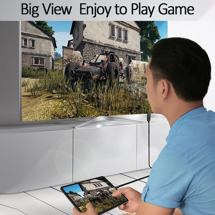 USAMS 15cm Type-C to HDMI 2.0 4K HD Aux Cable Adapter Male & Female HDMI to Type-C Male Jack  Braided Audio Adapter