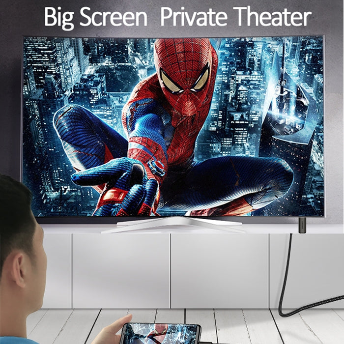 USAMS 15cm Type-C to HDMI 2.0 4K HD Aux Cable Adapter Male & Female HDMI to Type-C Male Jack  Braided Audio Adapter