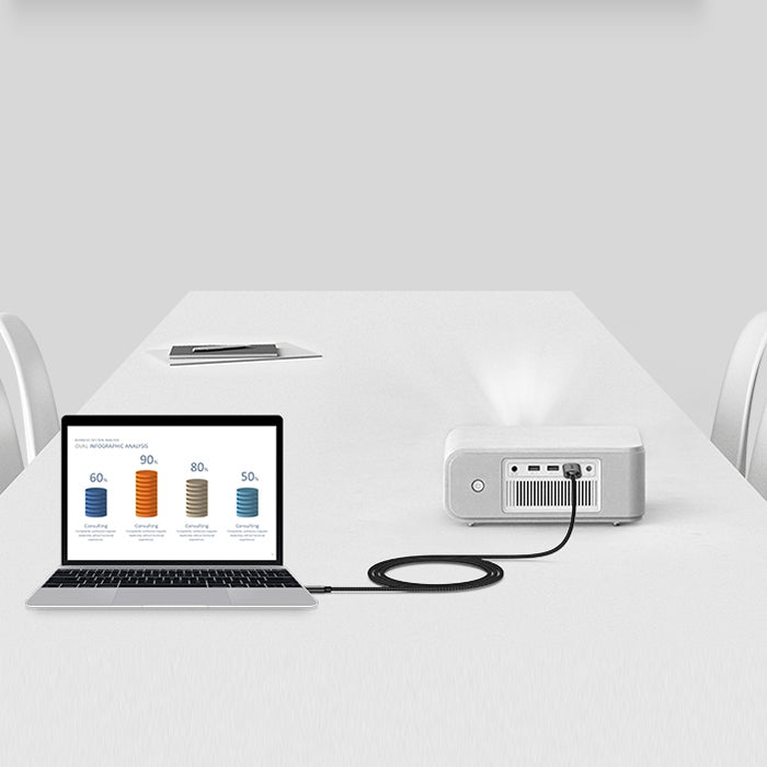 USAMS 15cm Type-C to HDMI 2.0 4K HD Aux Cable Adapter Male & Female HDMI to Type-C Male Jack  Braided Audio Adapter