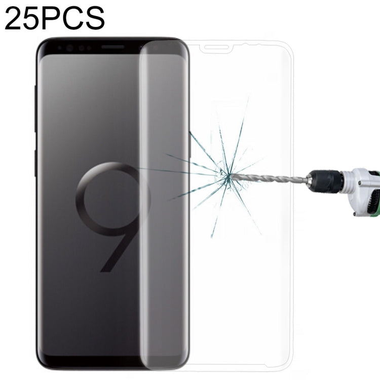 25 PCS For Galaxy S9 9H Surface Hardness 3D Curved Edge Anti-scratch Full Screen HD Tempered Glass Screen Protector