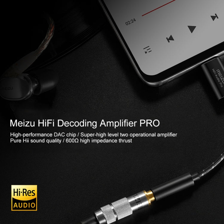 Original MEIZU 3.5mm  Female to USB-C / Type-C Male HIFI Decoding Headphone Amplifier PRO(Black)
