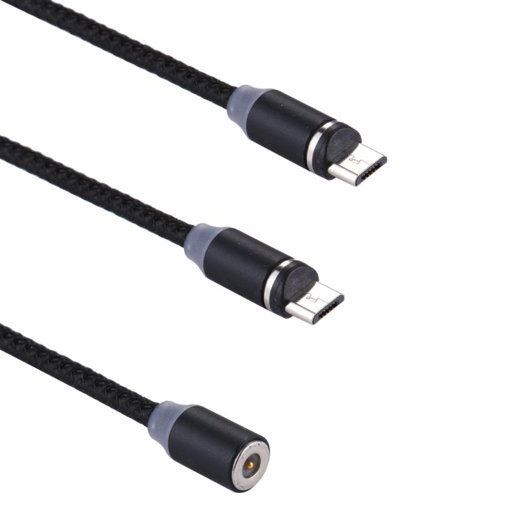 1.2m Weave Line Micro USB to Micro USB Double Head Magnetic Charging Cable, For Samsung / Huawei / Xiaomi / Meizu / LG / HTC and Other Smartphones