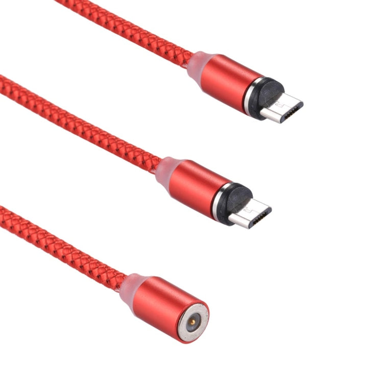 1.2m Weave Line Micro USB to Micro USB Double Head Magnetic Charging Cable, For Samsung / Huawei / Xiaomi / Meizu / LG / HTC and Other Smartphones