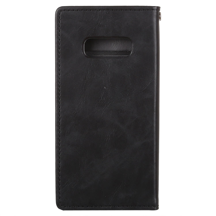 GOOSPERY BLUE MOON FLIP Series Crazy Horse Texture Horizontal Flip Leather Case for Galaxy S10e, with Holder & Card Slots & Wallet