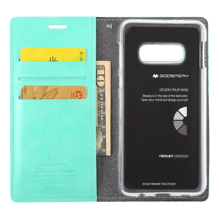 GOOSPERY BLUE MOON FLIP Series Crazy Horse Texture Horizontal Flip Leather Case for Galaxy S10e, with Holder & Card Slots & Wallet