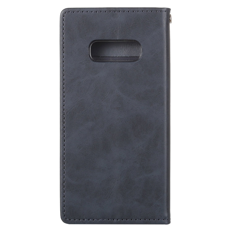 GOOSPERY BLUE MOON FLIP Series Crazy Horse Texture Horizontal Flip Leather Case for Galaxy S10e, with Holder & Card Slots & Wallet