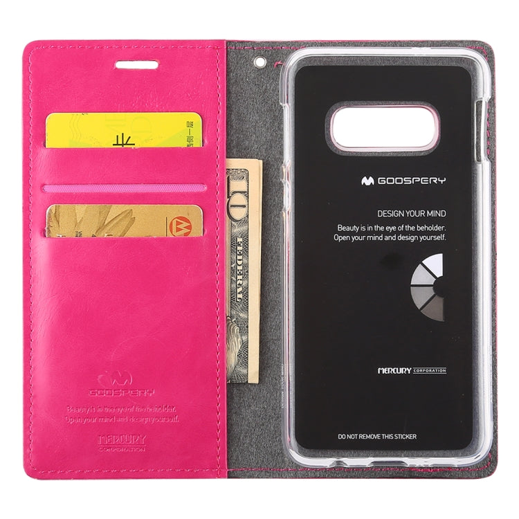 GOOSPERY BLUE MOON FLIP Series Crazy Horse Texture Horizontal Flip Leather Case for Galaxy S10e, with Holder & Card Slots & Wallet