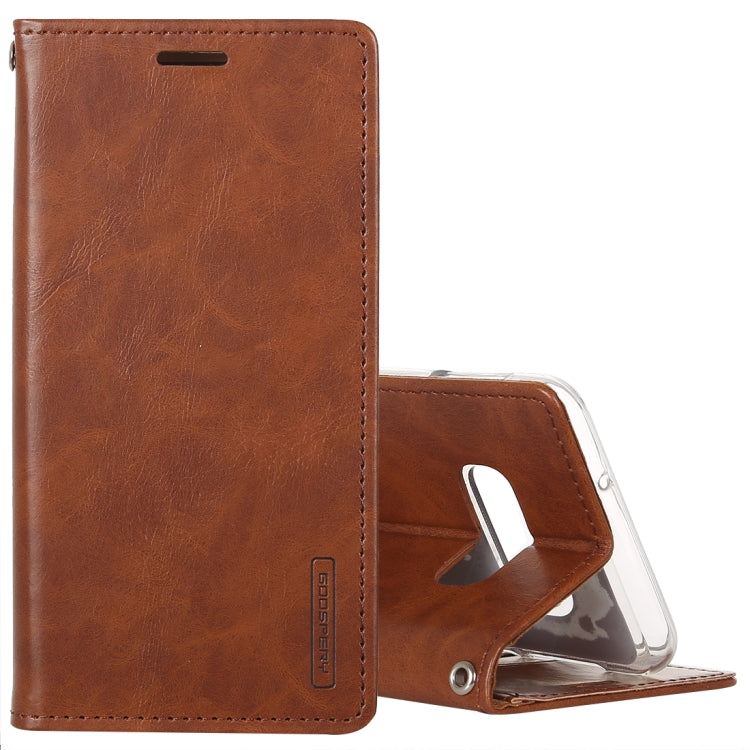 GOOSPERY BLUE MOON FLIP Series Crazy Horse Texture Horizontal Flip Leather Case for Galaxy S10e, with Holder & Card Slots & Wallet