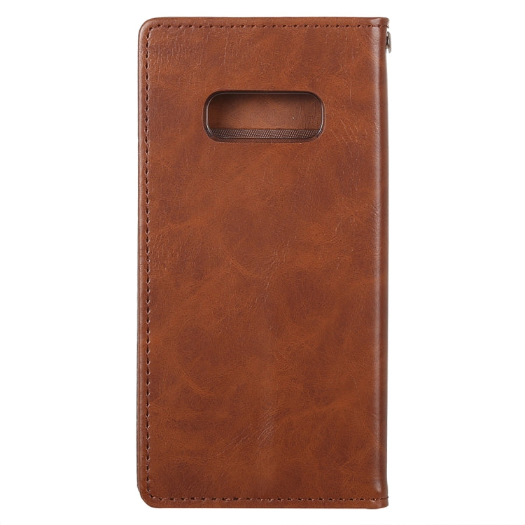 GOOSPERY BLUE MOON FLIP Series Crazy Horse Texture Horizontal Flip Leather Case for Galaxy S10e, with Holder & Card Slots & Wallet