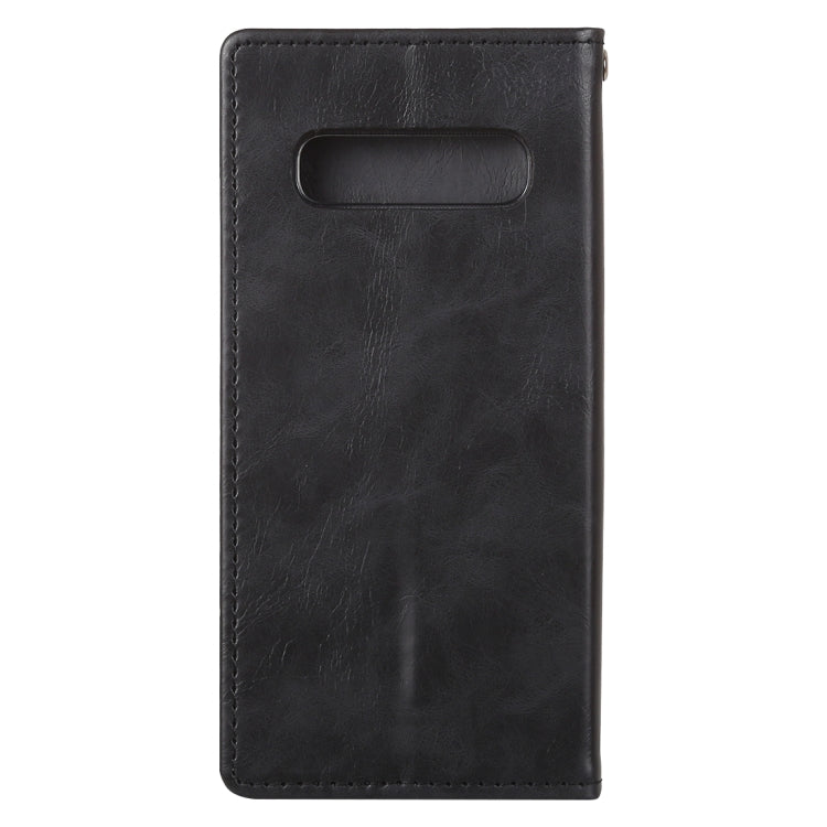 GOOSPERY BLUE MOON FLIP Series Crazy Horse Texture Horizontal Flip Leather Case for Galaxy S10, with Holder & Card Slots & Wallet