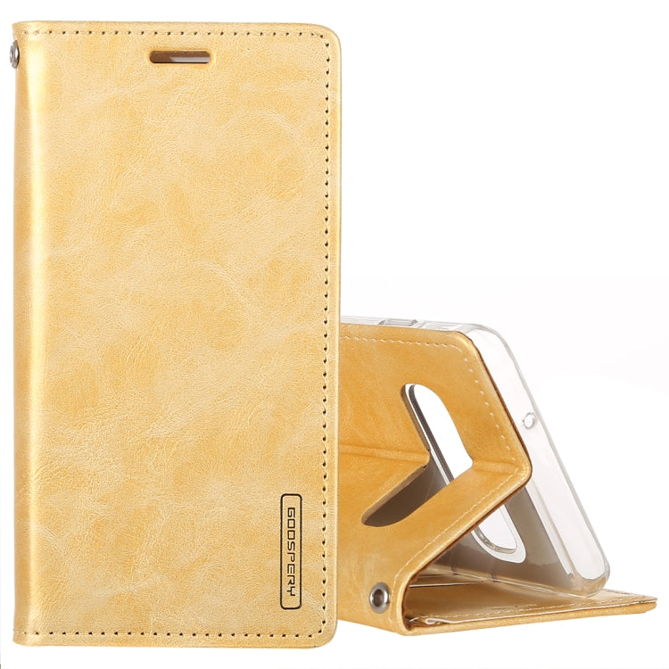 GOOSPERY BLUE MOON FLIP Series Crazy Horse Texture Horizontal Flip Leather Case for Galaxy S10, with Holder & Card Slots & Wallet
