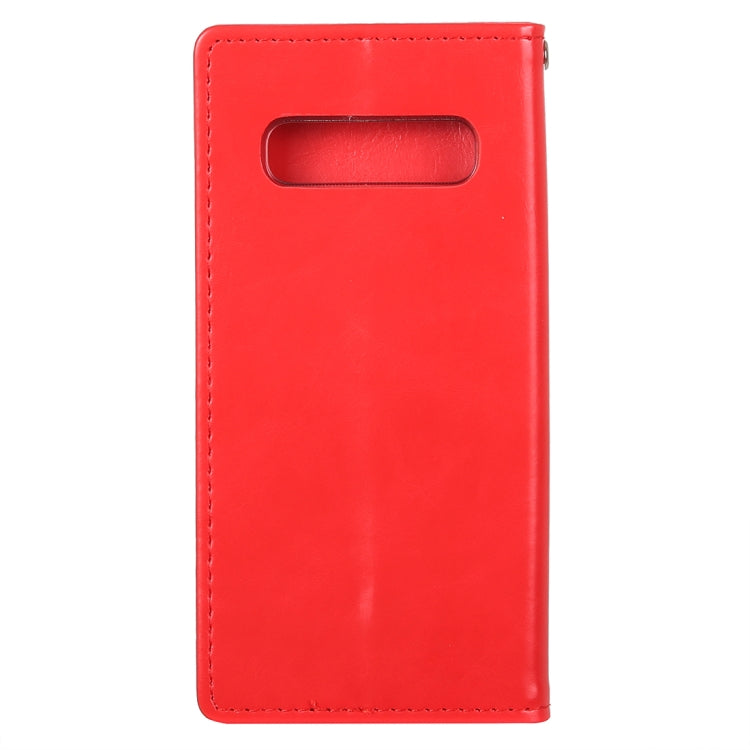 GOOSPERY BLUE MOON FLIP Series Crazy Horse Texture Horizontal Flip Leather Case for Galaxy S10, with Holder & Card Slots & Wallet
