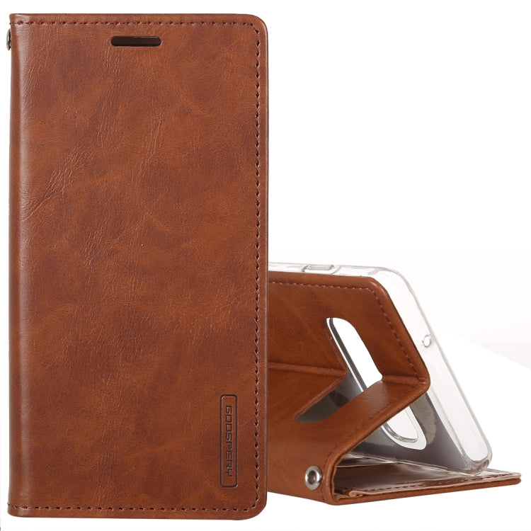 GOOSPERY BLUE MOON FLIP Series Crazy Horse Texture Horizontal Flip Leather Case for Galaxy S10, with Holder & Card Slots & Wallet