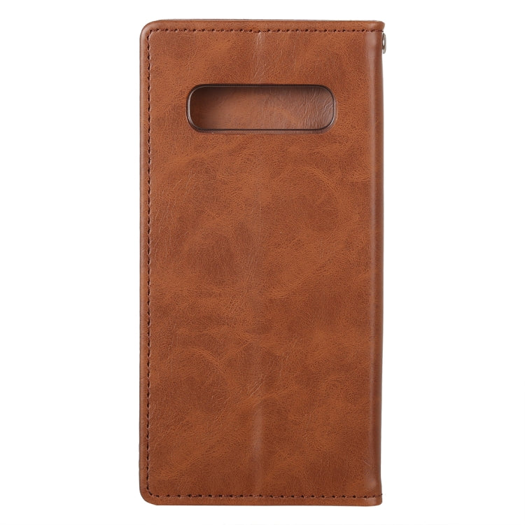 GOOSPERY BLUE MOON FLIP Series Crazy Horse Texture Horizontal Flip Leather Case for Galaxy S10, with Holder & Card Slots & Wallet