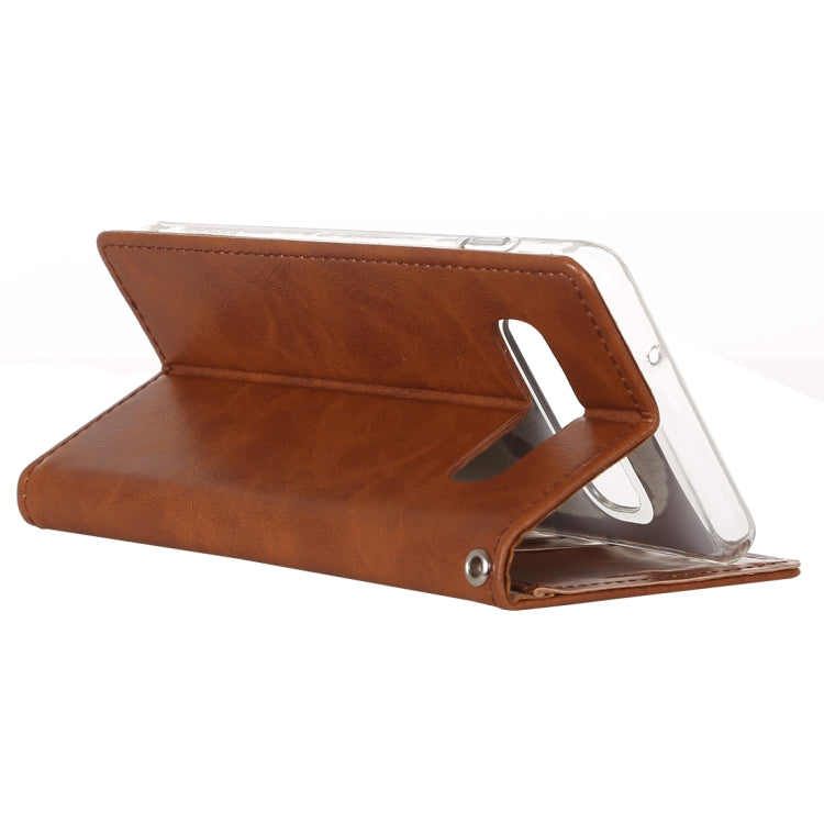 GOOSPERY BLUE MOON FLIP Series Crazy Horse Texture Horizontal Flip Leather Case for Galaxy S10, with Holder & Card Slots & Wallet