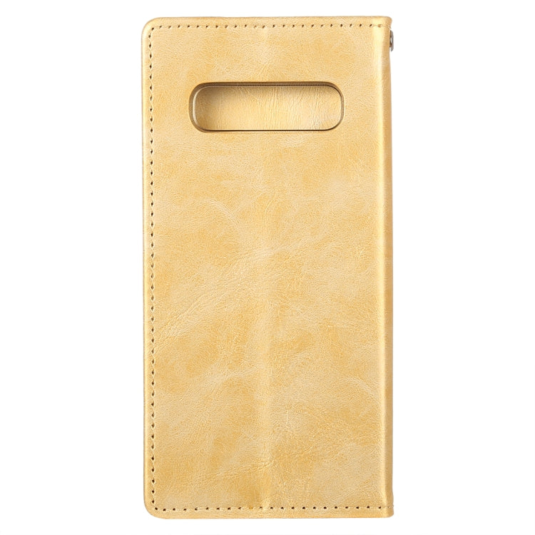 GOOSPERY BLUE MOON FLIP Series Crazy Horse Texture Horizontal Flip Leather Case for Galaxy S10+, with Holder & Card Slots & Wallet