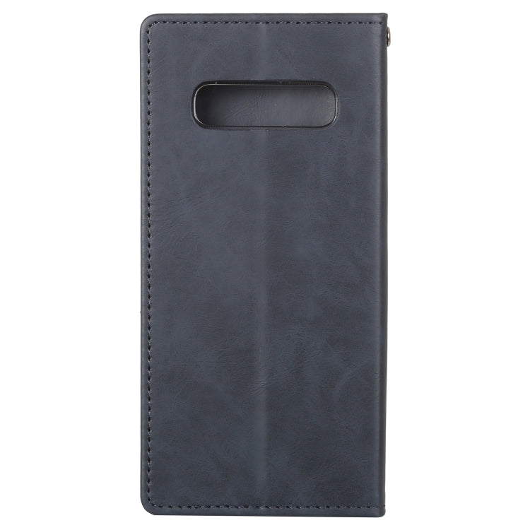GOOSPERY BLUE MOON FLIP Series Crazy Horse Texture Horizontal Flip Leather Case for Galaxy S10+, with Holder & Card Slots & Wallet