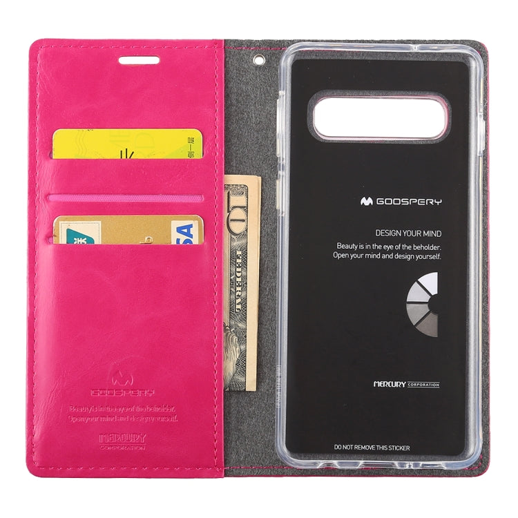 GOOSPERY BLUE MOON FLIP Series Crazy Horse Texture Horizontal Flip Leather Case for Galaxy S10+, with Holder & Card Slots & Wallet