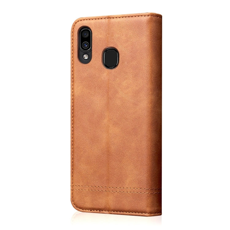 Casual Style Retro Crazy Horse Texture Horizontal Flip Leather Case for Galaxy A40, with Card Slots & Holder & Wallet