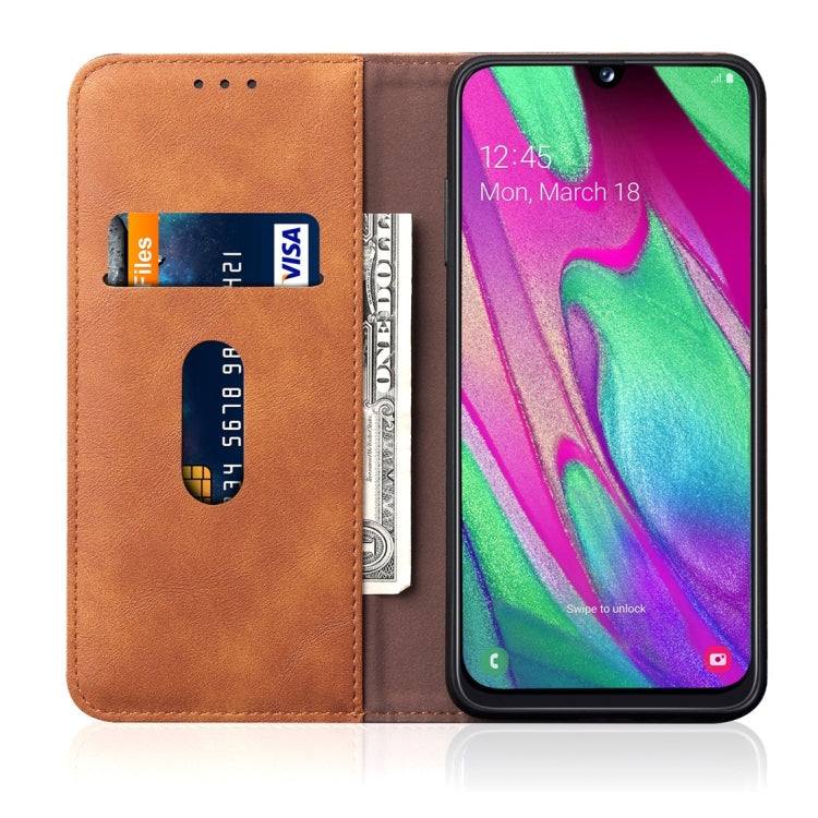 Casual Style Retro Crazy Horse Texture Horizontal Flip Leather Case for Galaxy A40, with Card Slots & Holder & Wallet