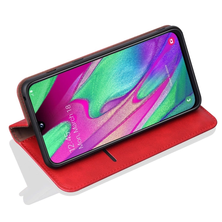 Casual Style Retro Crazy Horse Texture Horizontal Flip Leather Case for Galaxy A40, with Card Slots & Holder & Wallet