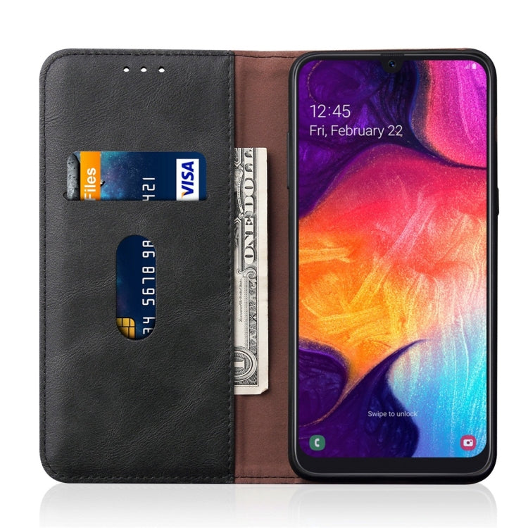 Casual Style Retro Crazy Horse Texture Horizontal Flip Leather Case for Galaxy A50, with Card Slots & Holder & Wallet