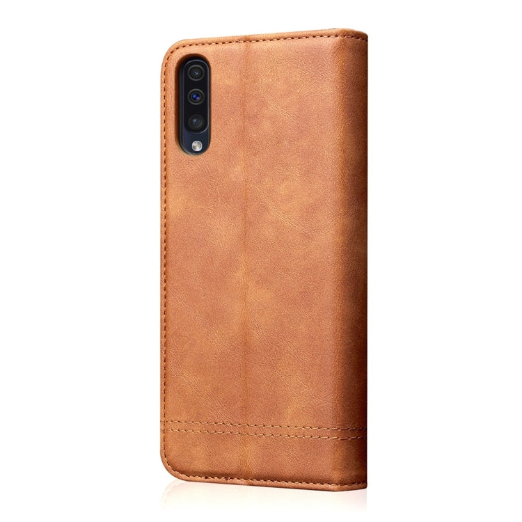 Casual Style Retro Crazy Horse Texture Horizontal Flip Leather Case for Galaxy A50, with Card Slots & Holder & Wallet