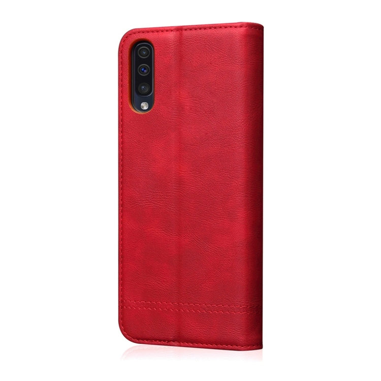 Casual Style Retro Crazy Horse Texture Horizontal Flip Leather Case for Galaxy A50, with Card Slots & Holder & Wallet