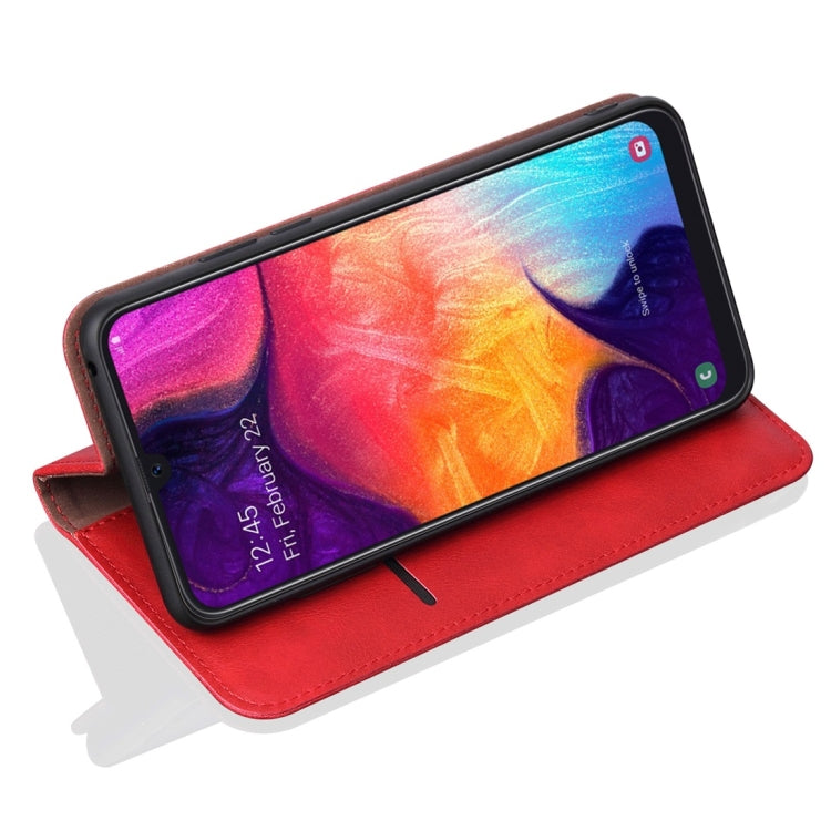 Casual Style Retro Crazy Horse Texture Horizontal Flip Leather Case for Galaxy A50, with Card Slots & Holder & Wallet