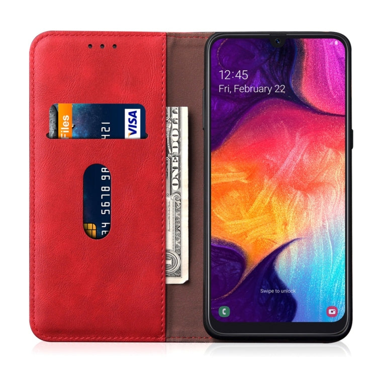 Casual Style Retro Crazy Horse Texture Horizontal Flip Leather Case for Galaxy A50, with Card Slots & Holder & Wallet