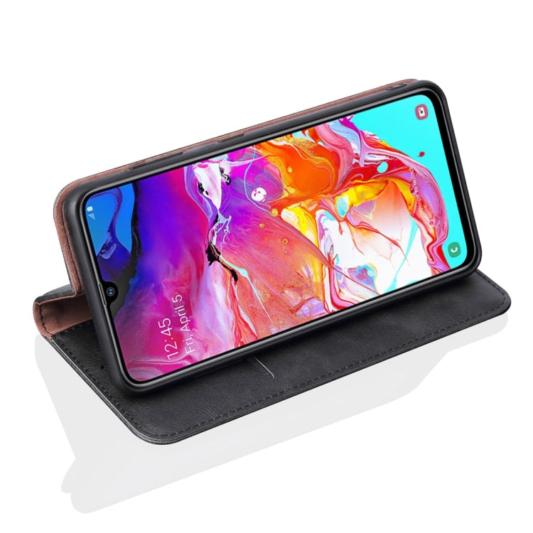 Casual Style Retro Crazy Horse Texture Horizontal Flip Leather Case for Galaxy A70, with Card Slots & Holder & Wallet