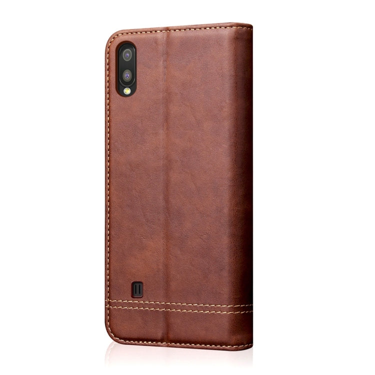 Casual Style Retro Crazy Horse Texture Horizontal Flip Leather Case for Galaxy M10, with Card Slots & Holder & Wallet