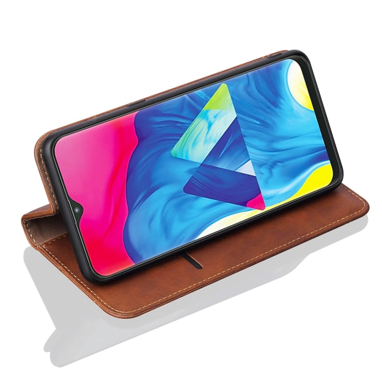 Casual Style Retro Crazy Horse Texture Horizontal Flip Leather Case for Galaxy M10, with Card Slots & Holder & Wallet