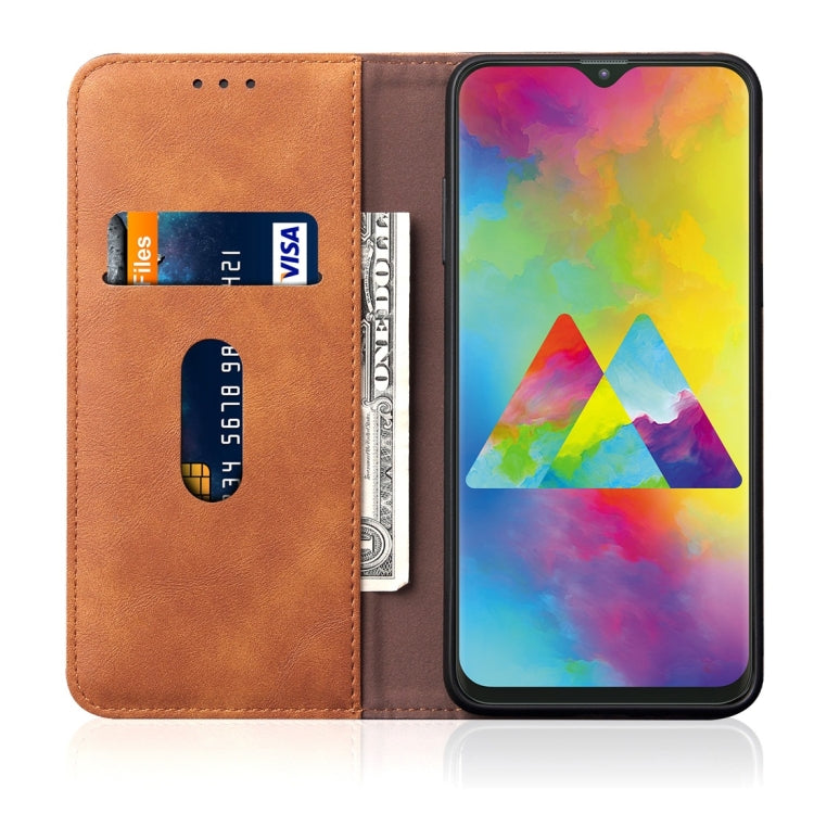 Casual Style Retro Crazy Horse Texture Horizontal Flip Leather Case for Galaxy M20, with Card Slots & Holder & Wallet