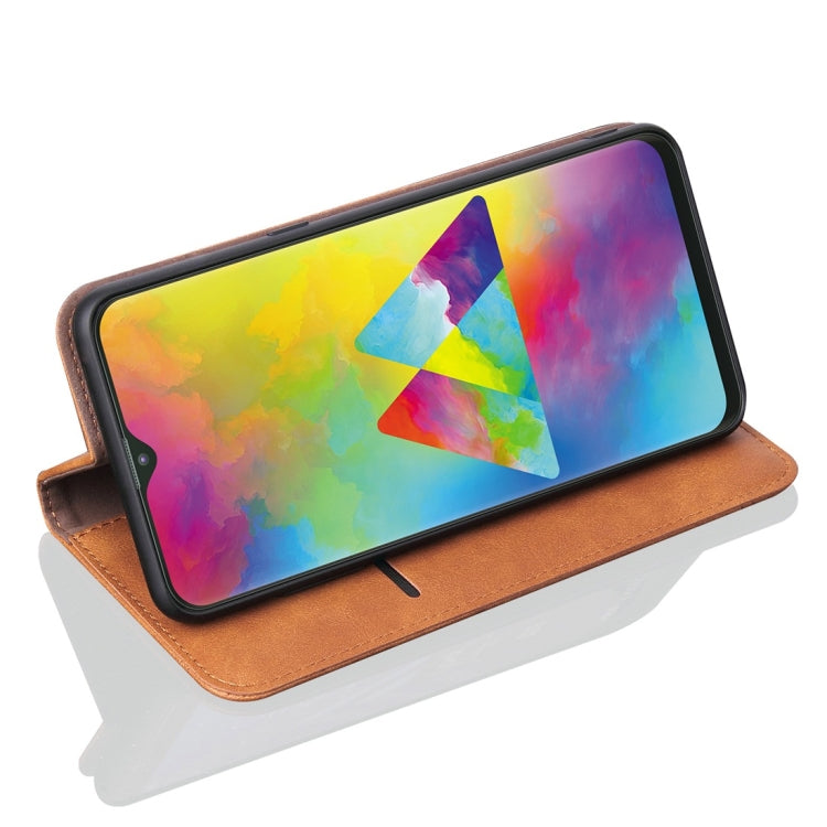 Casual Style Retro Crazy Horse Texture Horizontal Flip Leather Case for Galaxy M20, with Card Slots & Holder & Wallet