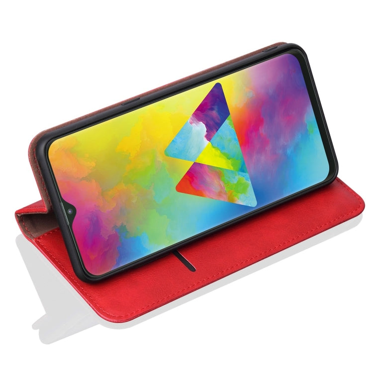 Casual Style Retro Crazy Horse Texture Horizontal Flip Leather Case for Galaxy M20, with Card Slots & Holder & Wallet