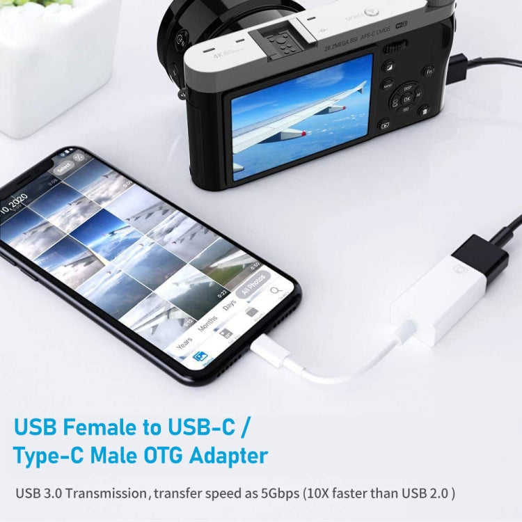USB Female to USB-C / Type-C Male OTG Adapter