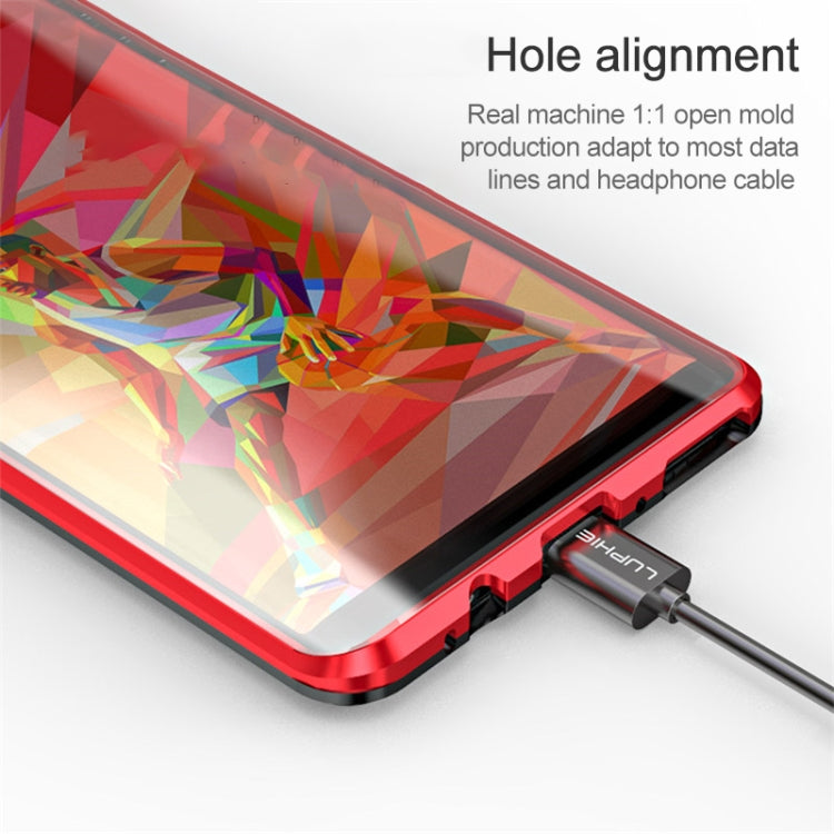 Ultra Slim Double Sides Magnetic Adsorption Angular Frame Tempered Glass Magnet Flip Case for Galaxy Note8