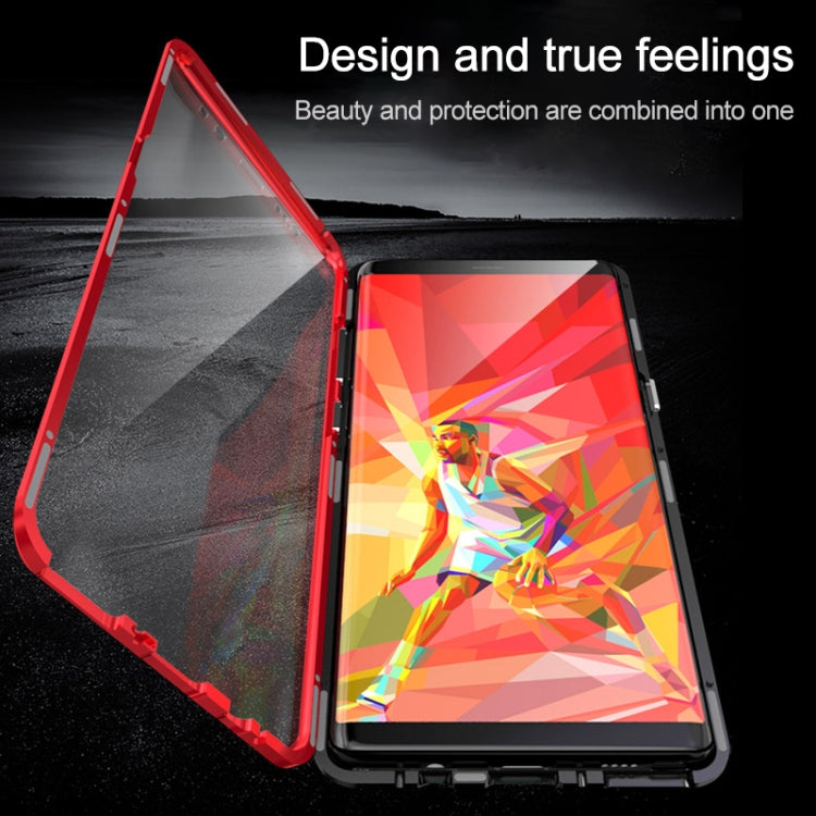 Ultra Slim Double Sides Magnetic Adsorption Angular Frame Tempered Glass Magnet Flip Case for Galaxy Note8