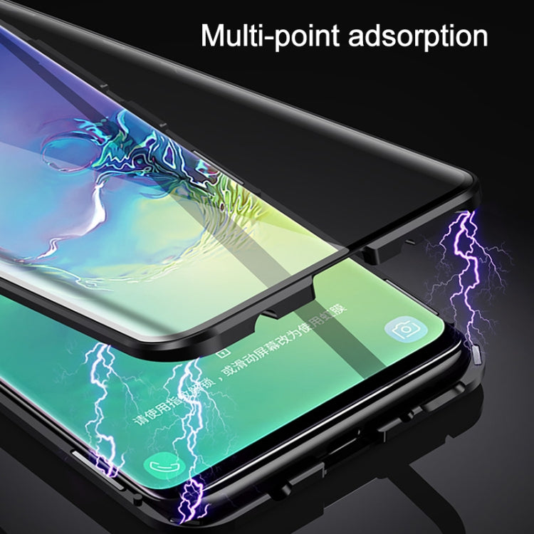 Ultra Slim Double Sides Magnetic Adsorption Angular Frame Tempered Glass Magnet Flip Case for Galaxy Note8