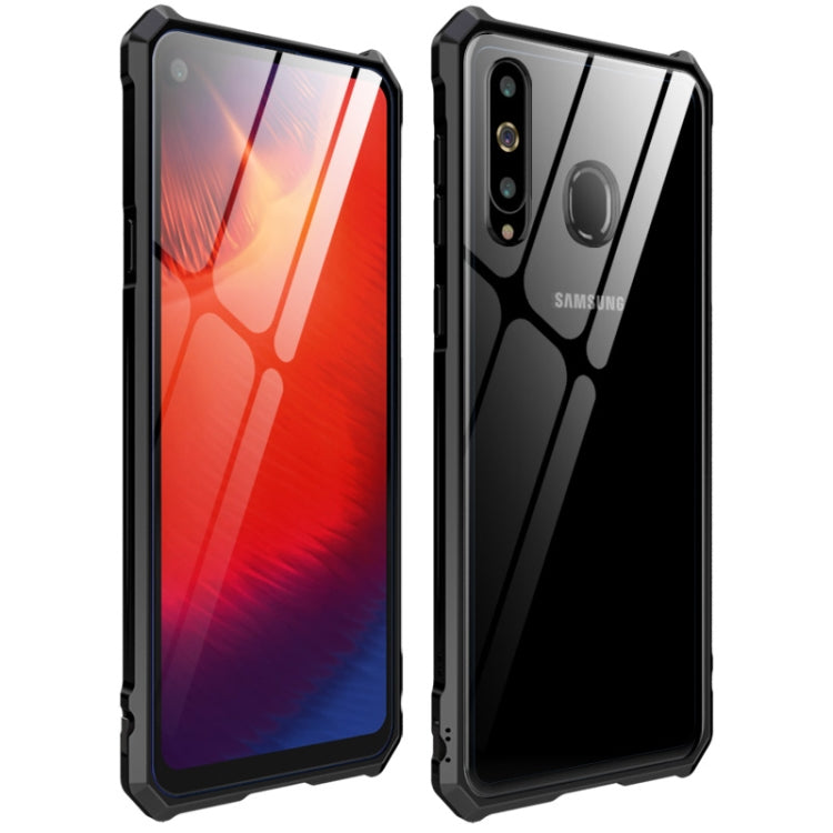 Snap-on Aluminum Frame and Tempered Glass Back Plate Case for Galaxy A8s