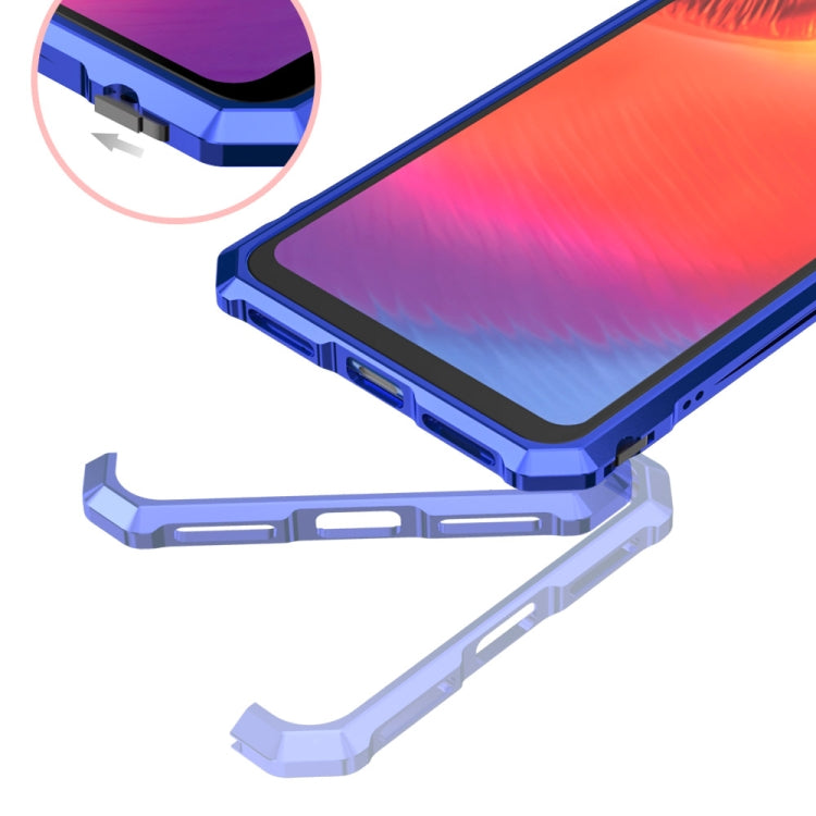 Snap-on Aluminum Frame and Tempered Glass Back Plate Case for Galaxy A8s