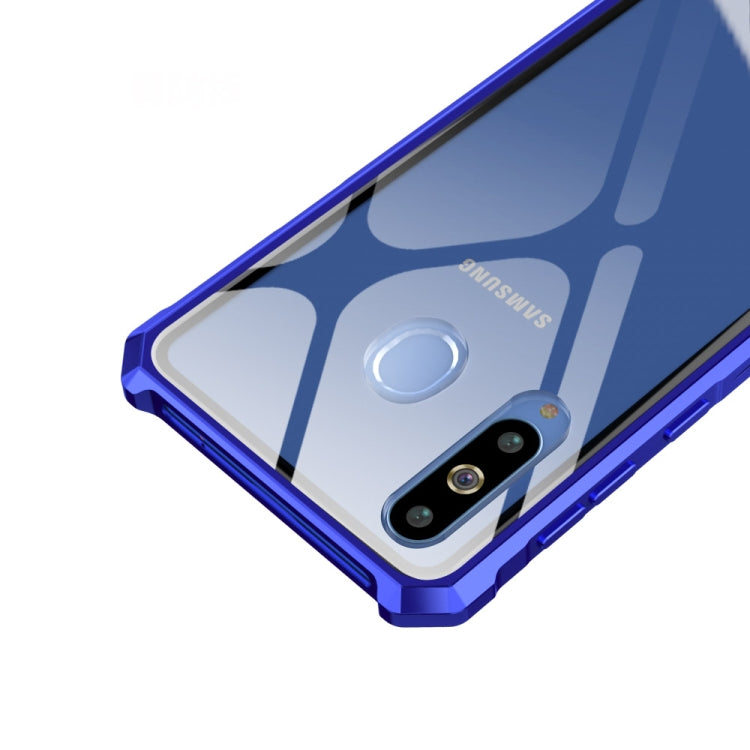 Snap-on Aluminum Frame and Tempered Glass Back Plate Case for Galaxy A8s
