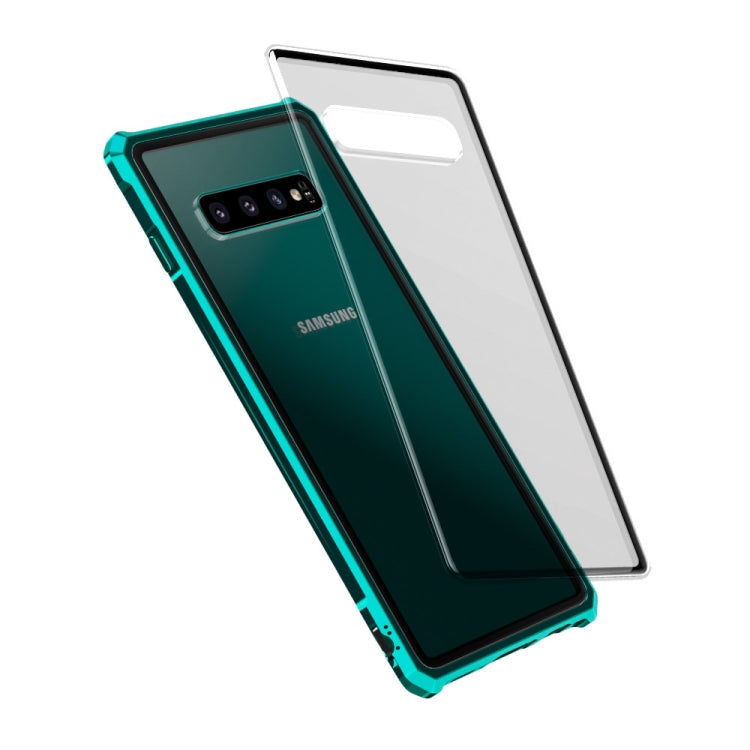 Snap-on Aluminum Frame and Tempered Glass Back Plate Case for Galaxy S10 Plus