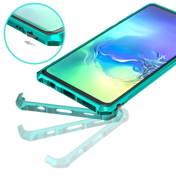 Snap-on Aluminum Frame and Tempered Glass Back Plate Case for Galaxy S10 Plus
