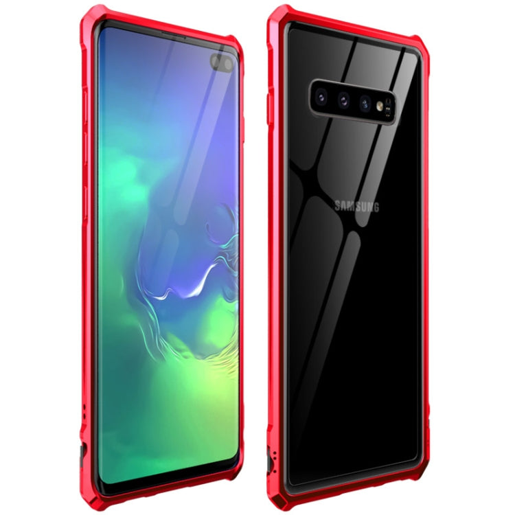 Snap-on Aluminum Frame and Tempered Glass Back Plate Case for Galaxy S10 Plus