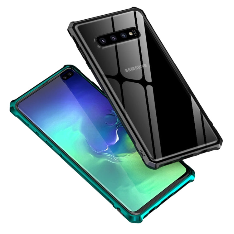 Snap-on Aluminum Frame and Tempered Glass Back Plate Case for Galaxy S10 Plus