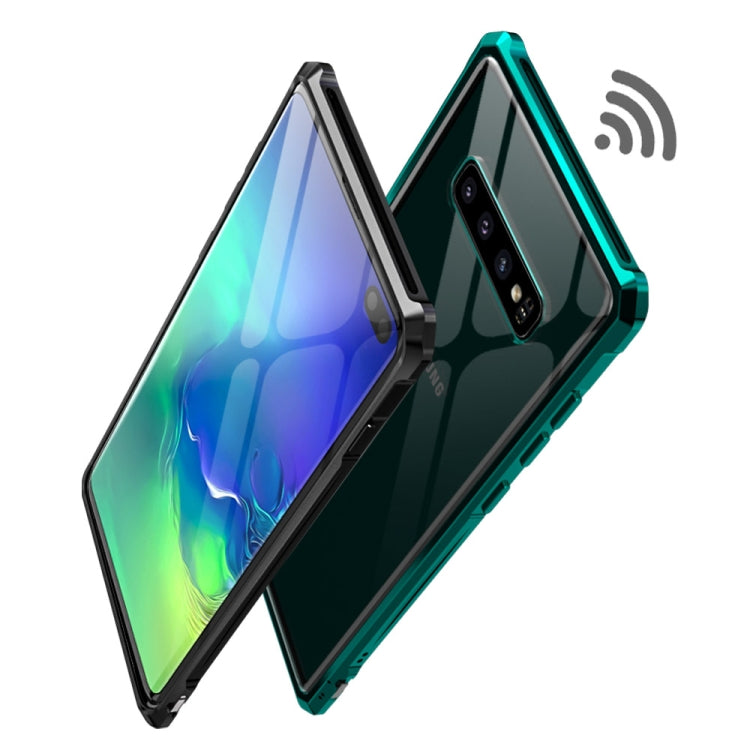 Snap-on Aluminum Frame and Tempered Glass Back Plate Case for Galaxy S10 Plus